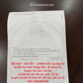 ĐẤT ĐẸP – GIÁ TỐT  – CHÍNH CHỦ Cần Bán 02 Lô Đất Tại Thôn Thắng Hữu, Xã Minh Trí, Huyện Sóc Sơn, Hà Nội